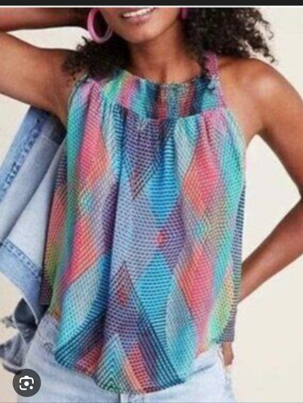 NWT Anthropologie Conditions Apply Prismatic Blouse Small